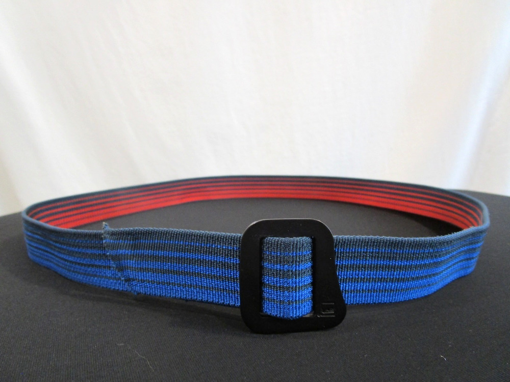 Rare Patagonia Friction Belt Reversible Blue/Red Striped Webbing Nylon OS